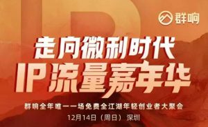 2025ip嘉年华万人12月14深圳线下课，走向微利时代，IP流量嘉年华，实操性极强的商业干货课-识享社