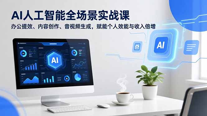 AI人工智能全场景实战课，办公提效、内容创作、音视频生成，赋能个人效能与收入倍增-识享社
