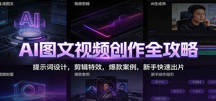 图片[1]-AI图文视频创作全攻略：提示词设计，剪辑特效，爆款案例，新手快速出片-识享社