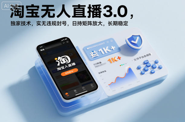 淘宝无人直播3.0,独家技术,实无违规封号,日收益1k+,支持矩阵放大,长期稳定【揭秘】-识享社
