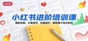 小红书进阶培训课：爆款标题、文案撰写、流量提升，解锁爆火笔记密码-识享社