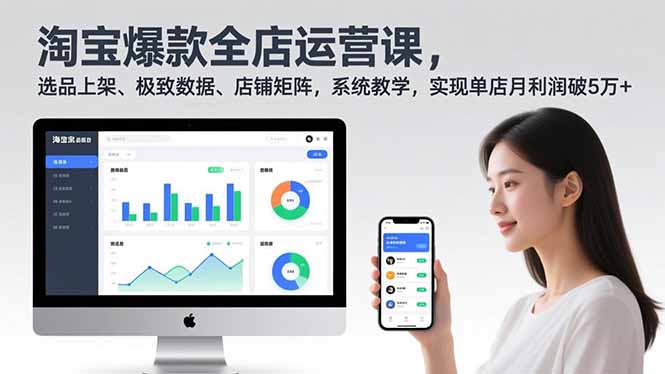 淘宝爆款全店运营课2.0,选品上架、极致数据、店铺矩阵,系统教学,实现单店月利润破5万+-识享社