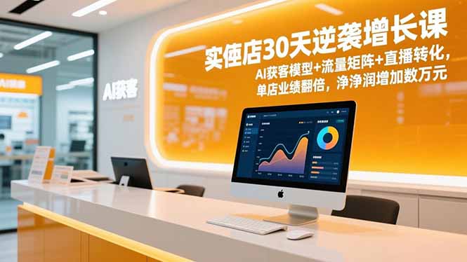 实体店30天逆袭增长课，AI获客模型+流量矩阵+直播转化，单店业绩翻倍，净利润增加数万元-识享社