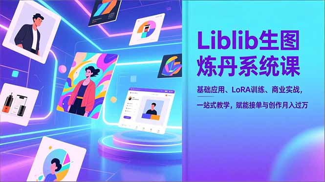 Liblib生图炼丹系统课,基础应用、LoRA训练、商业实战,一站式教学,赋能接单与创作月入过万-识享社