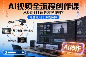 AI视频全流程创作课,从0到1打造你的AI神作-识享社