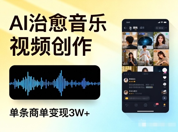 AI做治愈音乐视频,多平台投稿,单条商单变现3W+-识享社