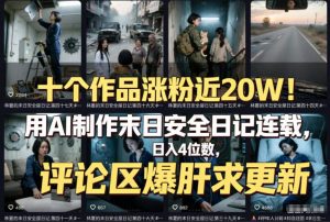 十个作品涨粉近20W！用AI制作末日安全日记连载，日入4位数，评论区爆肝求更新(附详细步骤)-识享社