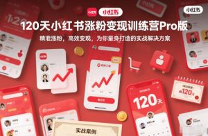 120天小红书涨粉变现训练营Pro版,精准涨粉,高效变现,为你量身打造的实战解决方案-识享社