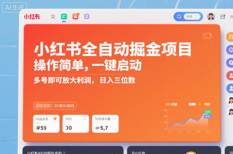 小红书全自动掘金项目,操作简单,一键启动,多号即可放大利润,日入三位数【揭秘】-识享社