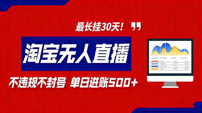 2026淘宝无人直播带货，不违规不封号，每日收益500+，最长挂30 天！-识享社