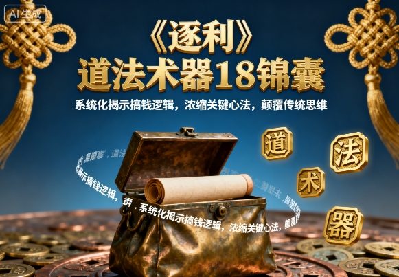《逐利》道法术器18锦囊,系统化揭示搞钱逻辑,浓缩关键心法,颠覆传统思维(更新)-识享社