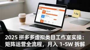 2025 拼多多虚拟类目工作室实操：矩阵运营全流程，月入 1-5W 拆解-识享社