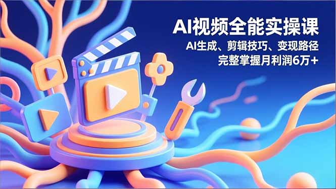 AI视频全能实操课，AI生成、剪辑技巧、变现路径，完整掌握月利润6万+-识享社