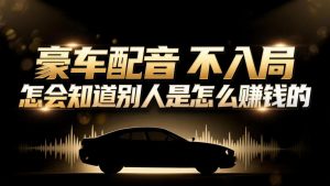 小众暴利赛道：豪车配音软件玩法，操作简单暴力，单人日入可达15W-识享社