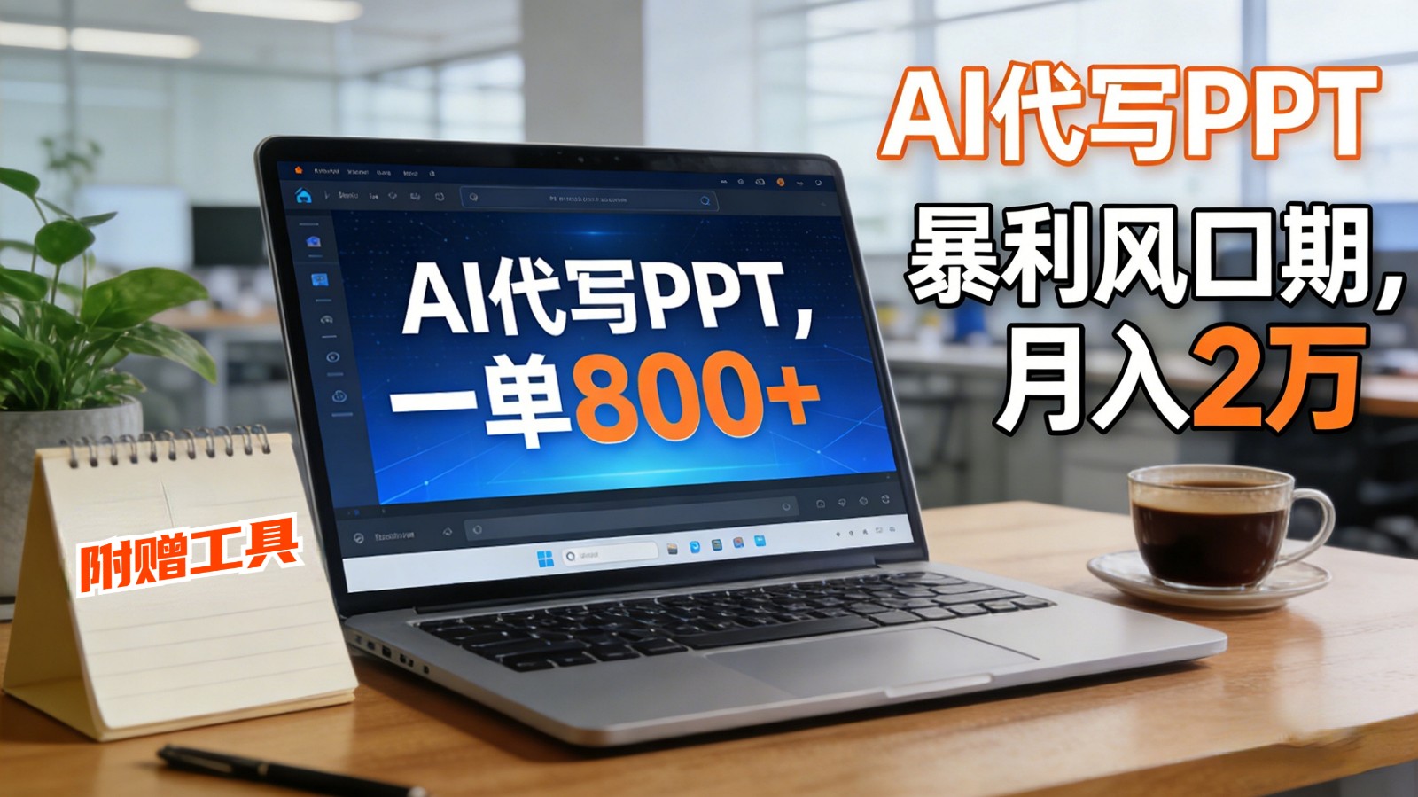 AI 代写做 PPT！一单狂赚 800+，风口期月入 2 万(工具 + 提示词直接送)-识享社