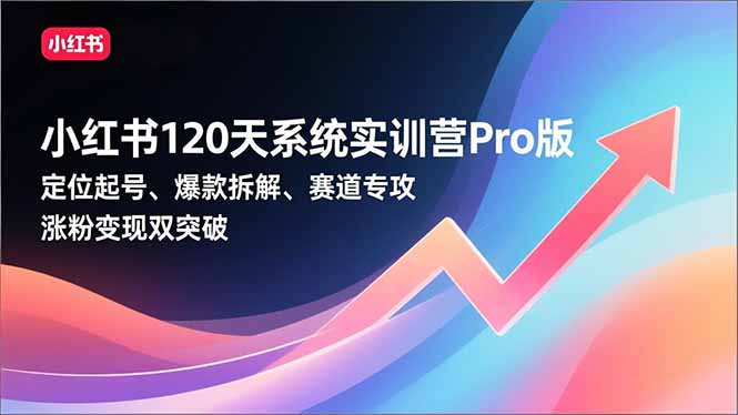 小红书120天系统实训营Pro版,定位起号、爆款拆解、赛道专攻,实现涨粉变现双突破-识享社