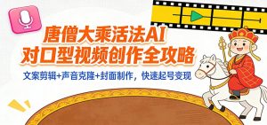 “大乘活法”AI对口型视频创作全攻略:文案剪辑+声音克隆+封面制作,快速起号变现-识享社