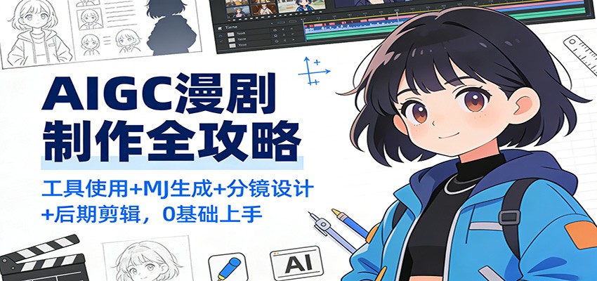 AIGC漫剧制作全攻略:工具使用+MJ生成+分镜设计+后期剪辑,0基础上手-识享社