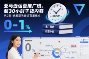 亚马逊运营推广班,超30小时干货内容,从0到1拆解亚马逊运营重难点-识享社