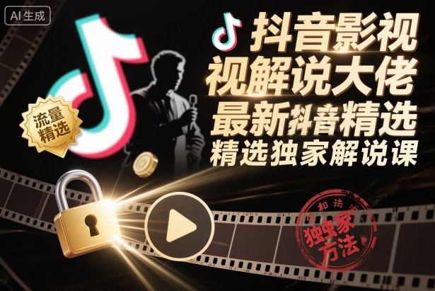 抖音影视解说大佬最新抖音进精选和独家方法，精选独家解说课(更新12月)-识享社