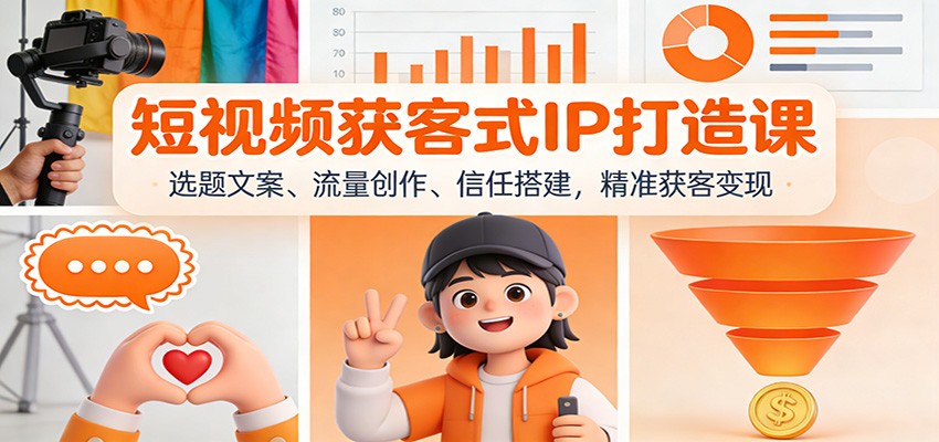 短视频获客式IP打造课:选题文案、流量创作、信任搭建,精准获客变现-识享社