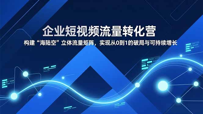 企业短视频流量转化营,构建“海陆空”立体流量矩阵,实现从0到1的破局与可持续增长-识享社