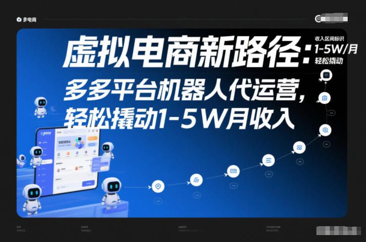 虚拟电商新路径：多多平台机器人代运营，轻松撬动1-5W月收入【揭秘】-识享社