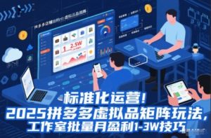 标准化运营!2025拼多多虚拟品矩阵玩法,工作室批量月盈利1-3W技巧【揭秘】-识享社
