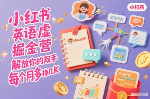 小红书英语虚拟资料掘金营,纯AI操作,解放你的双手,每个月多挣几K-识享社