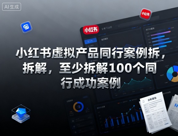 小红书虚拟产品同行案例拆解,至少拆解100个同行成功案例(完结)-识享社