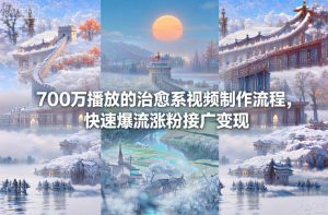 700万播放的治愈系视频制作流程，快速爆流涨粉接广变现-识享社
