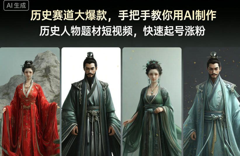 历史赛道大爆款，手把手教你用AI制作历史人物题材短视频，快速起号涨粉-识享社