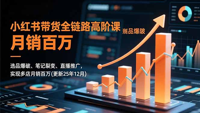 小红书带货全链路高阶课，选品爆破、笔记裂变、直播推广，实现多店月销百万(更新25年12月-识享社