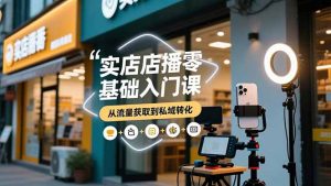 实体店播零基础入门课，实体店+短视频+直播+微信生态+私域社群，从流量获取到私域转化-识享社