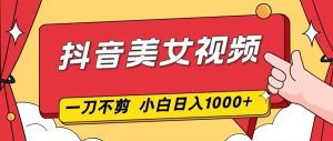 抖音美女视频，一刀不剪，两分钟一条视频，小白轻松上手，日入1000-识享社