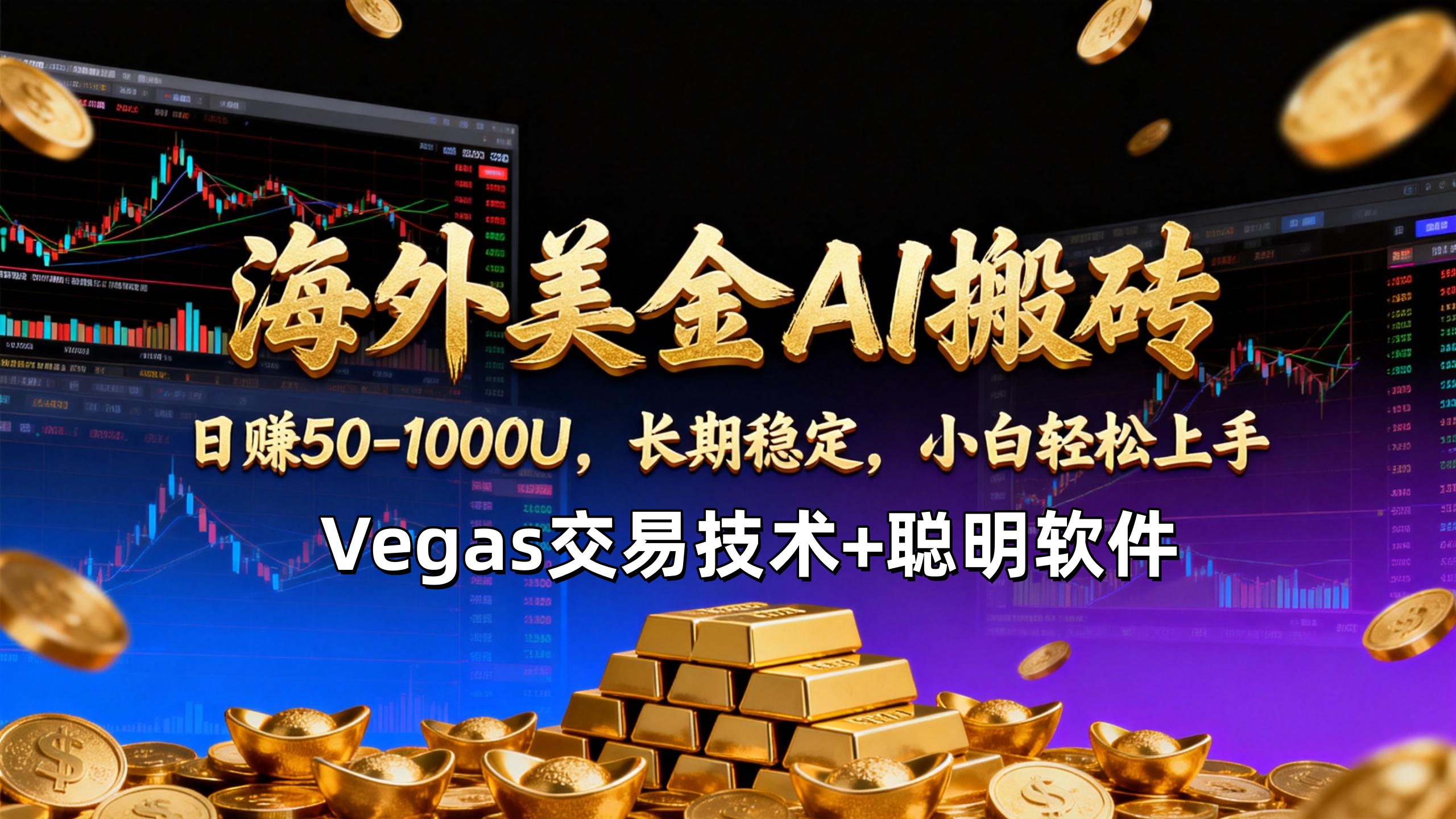 【海外美金AI搬砖】Vegas交易技术+聪明软件,日赚50-1000U,长期稳定,小白轻松上手。-识享社