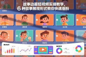 故事动画短视频实操教学，6种故事展现形式教你快速涨粉-识享社