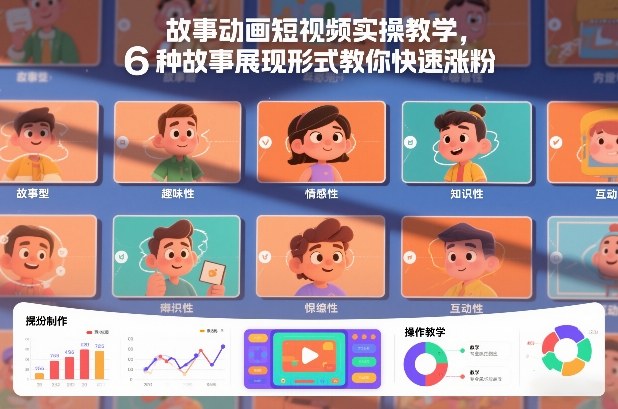 故事动画短视频实操教学，6种故事展现形式教你快速涨粉-识享社