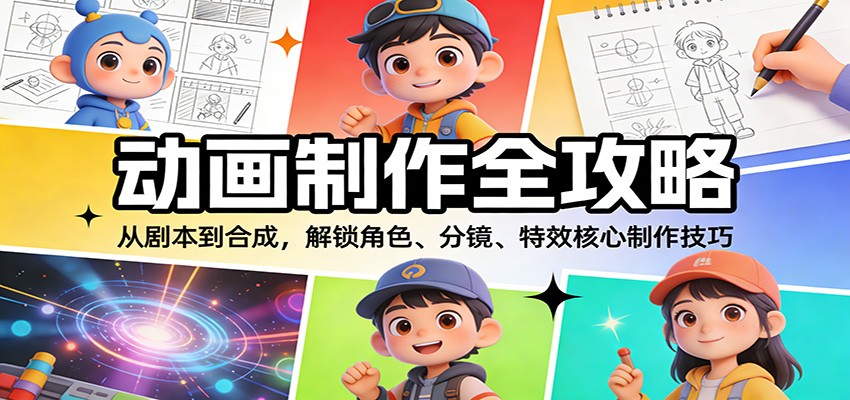 图片[1]-动画制作全攻略：从剧本到合成，解锁角色、分镜、特效核心制作技巧-识享社
