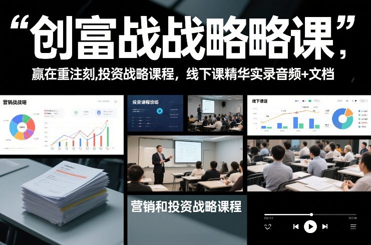 创富战略课,赢在重注时刻,营销和投资战略课程,线下课精华实录音频+文档-识享社