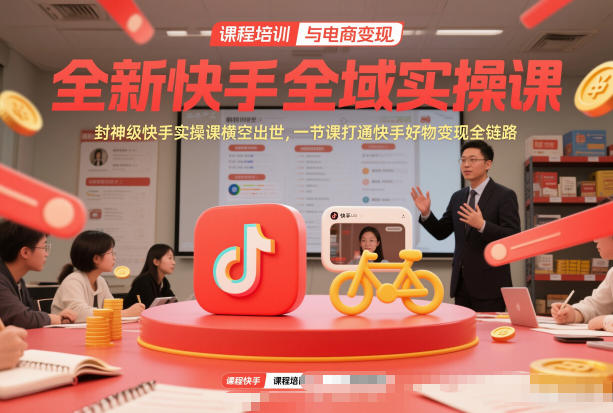 全新快手全域实操课，封神级快手实操课横空出世，一节课打通快手好物变现全链路-识享社