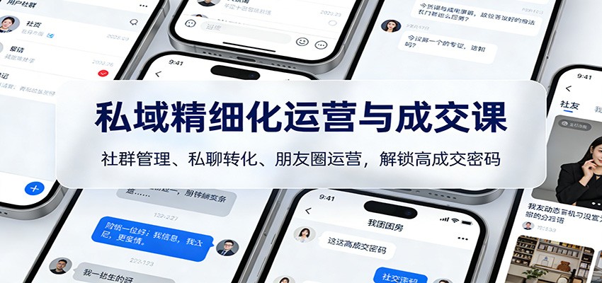 图片[1]-私域精细化运营与成交课：社群管理、私聊转化、朋友圈运营，解锁高成交密码-识享社
