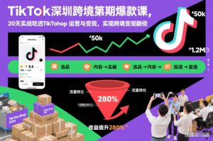 TikTok深圳跨境第2期爆款课,20天实战吃透TikTok Shop运营与变现,实现跨境变现翻倍-识享社