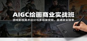 AIGC绘画商业实战班：游戏影视美术设计与多场景变现，直通就业接单-识享社