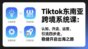TikTok东南亚跨境系统课:认知、开店、运营、引流四步走,稳健开启出海之路-识享社