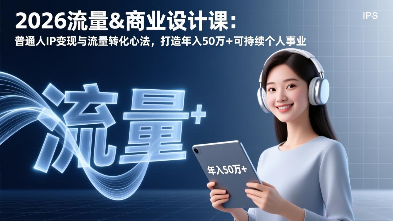 2026流量&商业设计课：普通人IP变现与流量转化心法，打造年入50万+可持续个人事业-识享社