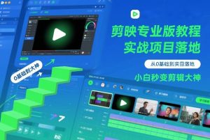 剪映专业版教程，从0基础到实战项目落地，小白秒变剪辑大神-识享社