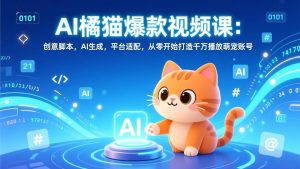 AI橘猫爆款视频课:创意脚本,AI生成,平台适配,从零开始打造千万播放萌宠账号-识享社