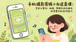 手机摄影剪辑小白逆袭课：学会从策划、拍摄、剪辑到成品输出的完整手机创作能力-识享社