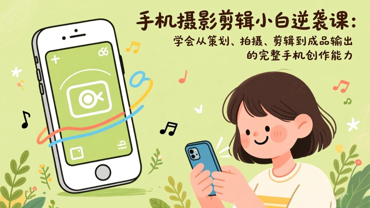 手机摄影剪辑小白逆袭课:学会从策划、拍摄、剪辑到成品输出的完整手机创作能力-识享社